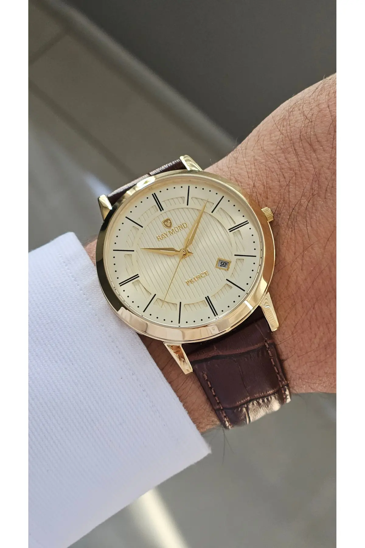 RYM-4735 QUARTZ KLASİK ERKEK KOL SAATİ - 2 YIL GARANTİ GOLD-KAHVE-GOLD