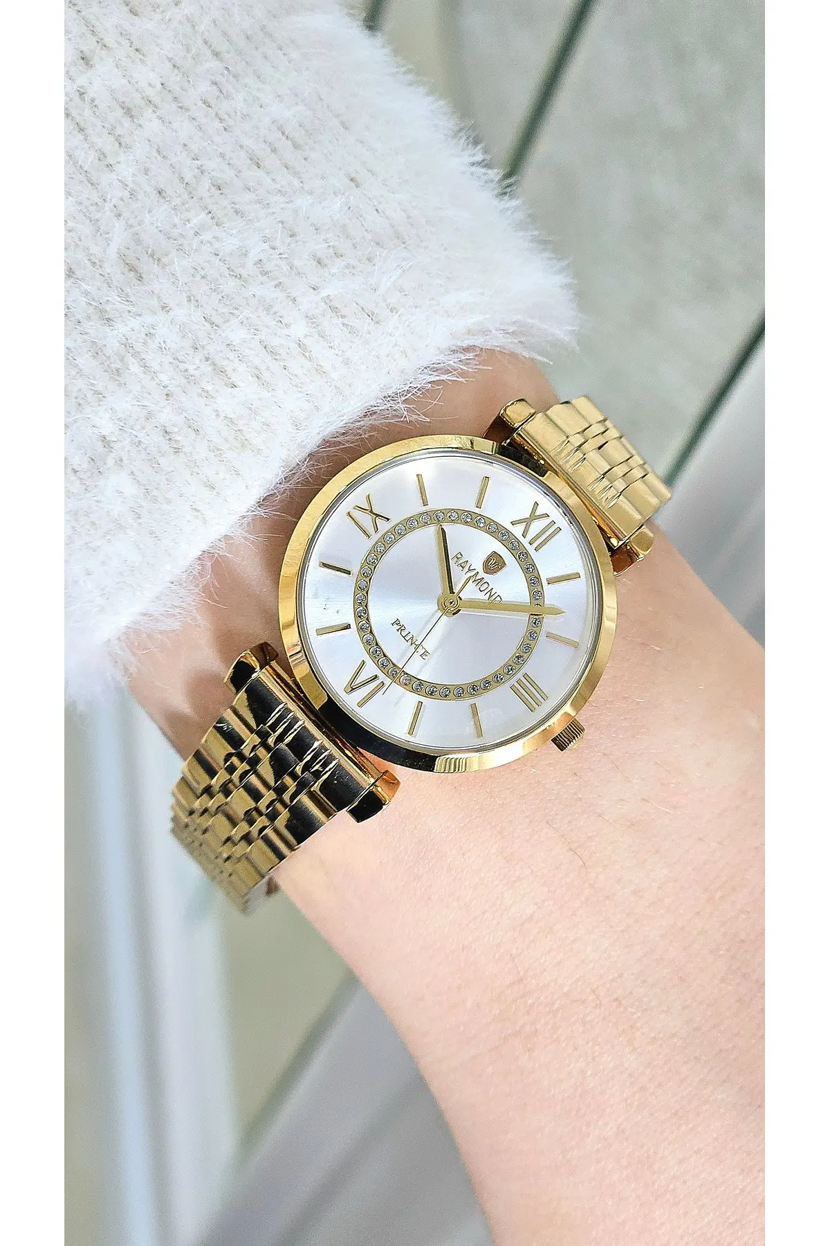 RYM-213055 QUARTZ KADIN KOL SAATİ - 2 YIL GARANTİ GOLD-BEYAZ