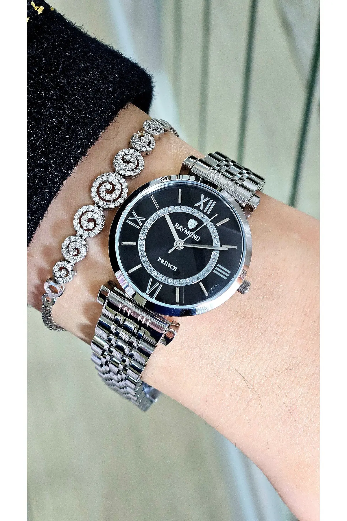 RYM-213055 QUARTZ KADIN KOL SAATİ - 2 YIL GARANTİ GÜMÜŞ-SİYAH