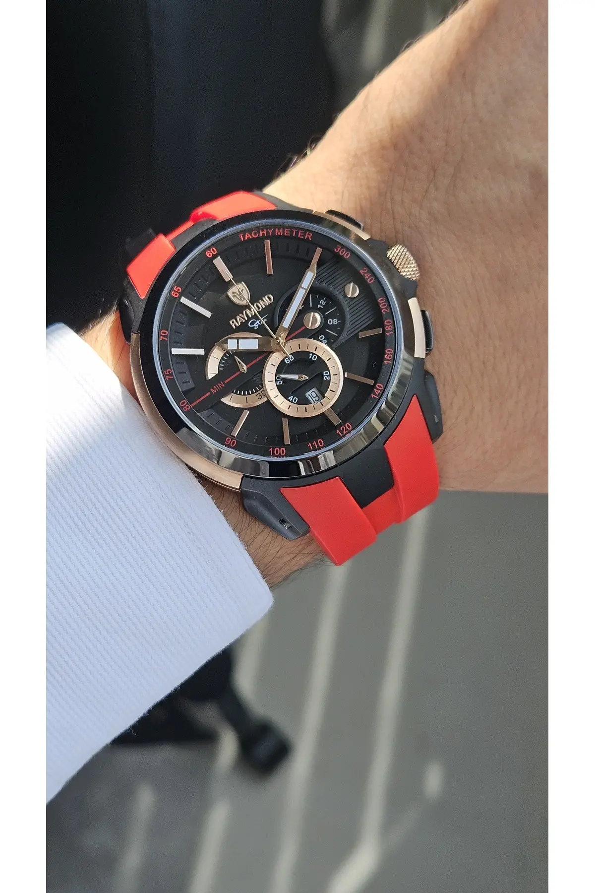 RYM-83020 SILIKON CRONO ERKEK SAAT RED
