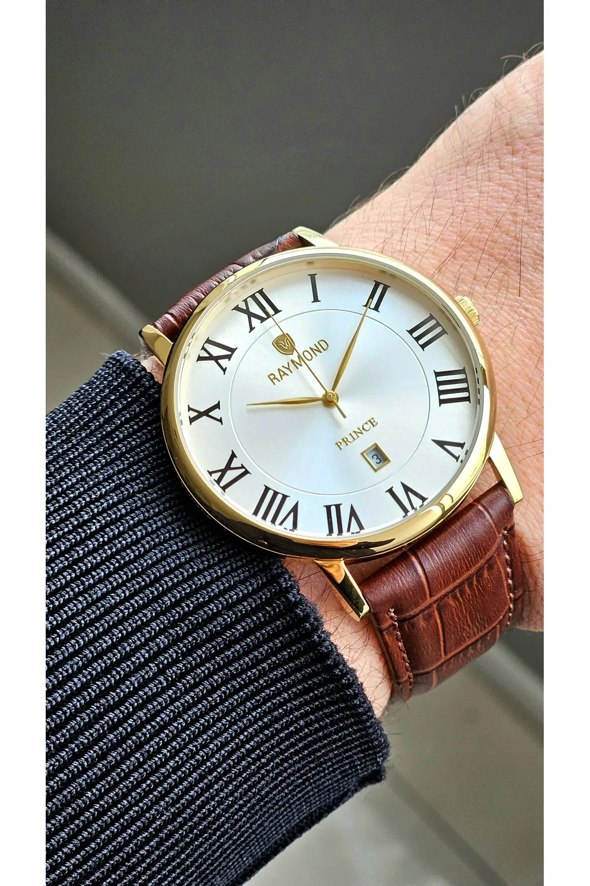 ERKEK ROMA RAKAMLI KLASİK RETRO SAAT - RYM-631820 GOLD BRW-W