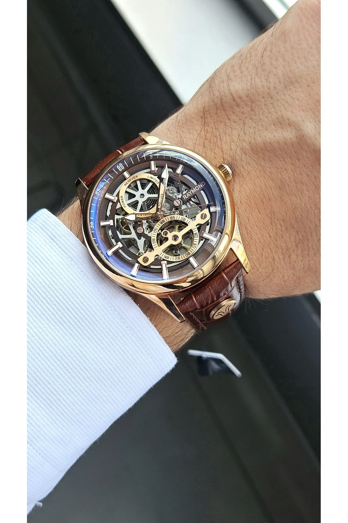 RYM-280267 ERKEK İSKELET OTOMATİK KOL SAATİ ROSE-BRW
