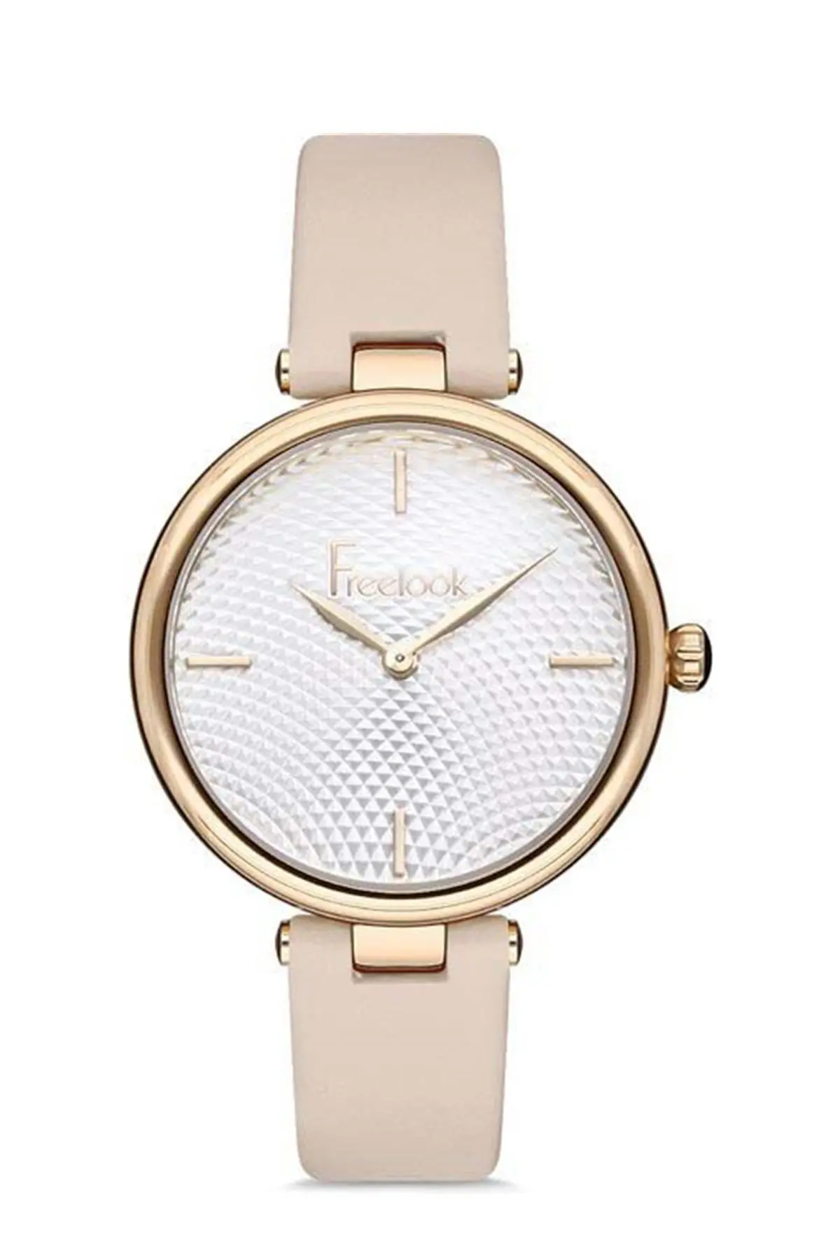 Kadın Rose Gold-siyah Çelik Kasa Yuvarlak Kadran Deri Kordonlu Kol Saati Quartz Mekanizma Analog Ekr