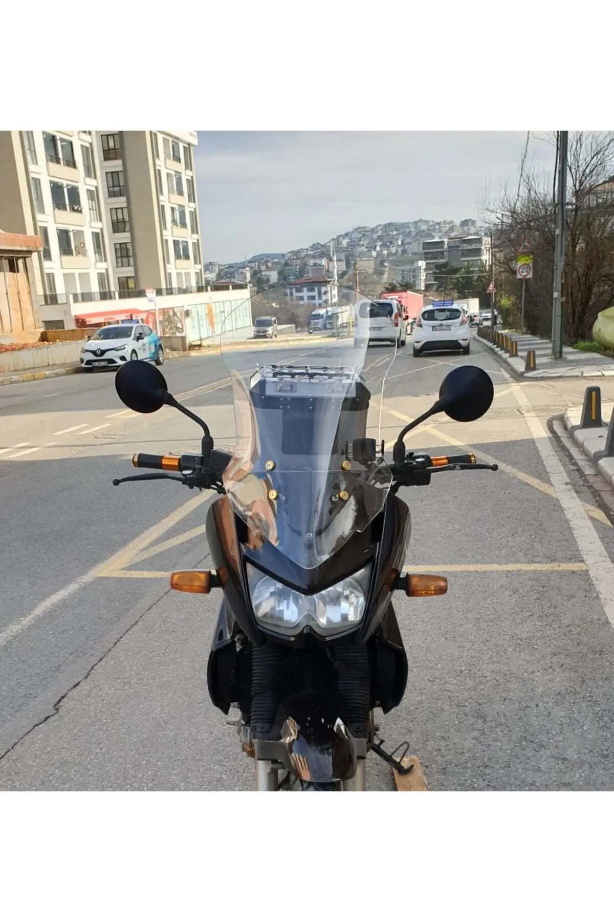 Kawasaki KLE 500 Ön Cam 2005-2008 Model 58cm Şeffaf Renkli 4mm UZUN