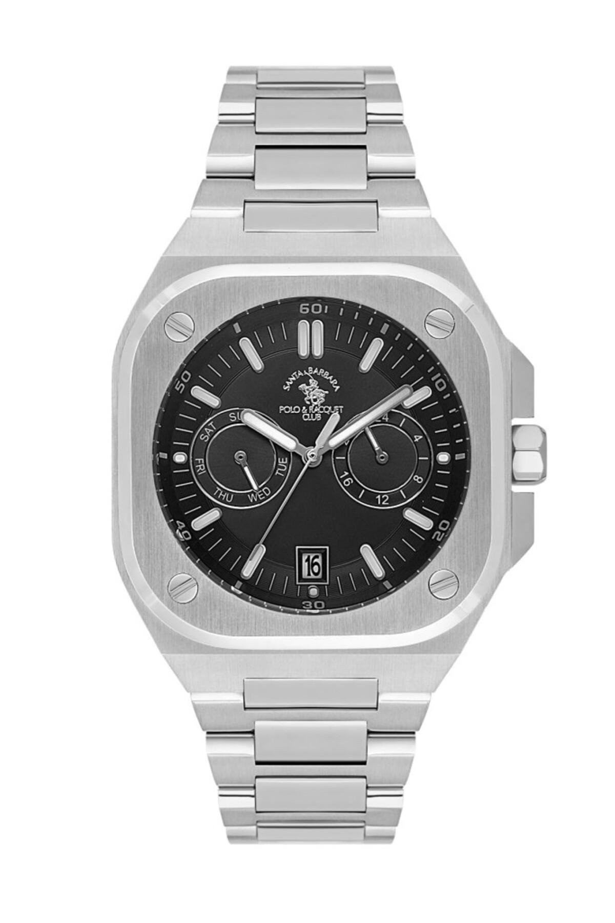Santa Barbara Polo SB.1.10576-1 İç Fonksiyonları Aktif Kare Kadranlı 5 ATM Suya Dayanıklı Çelik Kord