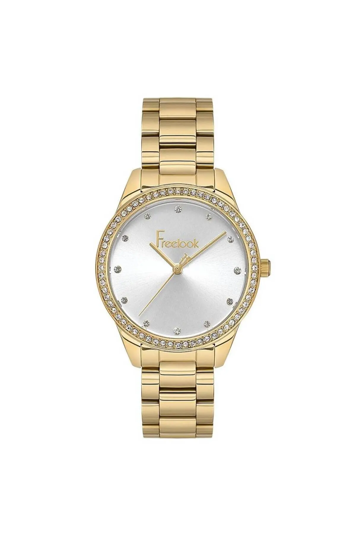 Kadın Altın- Çelik Kasa Yuvarlak Kadran Metal Kordonlu Kol Saati Quartz Mekanizma Analog Ekran