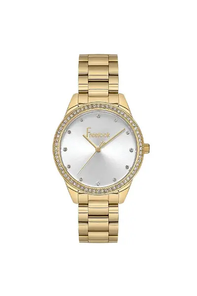 Kadın Altın- Çelik Kasa Yuvarlak Kadran Metal Kordonlu Kol Saati Quartz Mekanizma Analog Ekran
