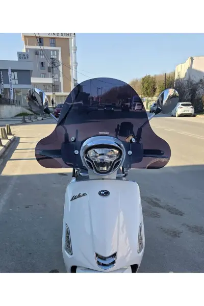 Kymco Like 200 Ön Cam 2009-2023 Model 43cm Siyah Renkli 4mm APARATSIZ