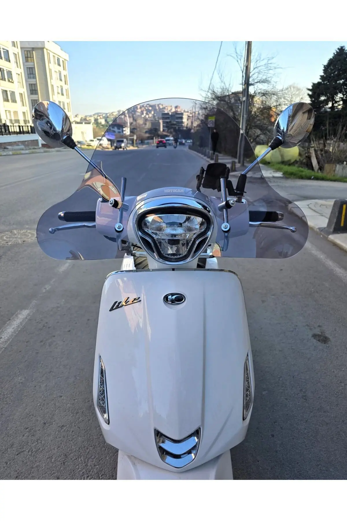 Kymco Like 125 Ön Cam 2009-2023 Model 43cm Füme Renkli 4mm APARATSIZ
