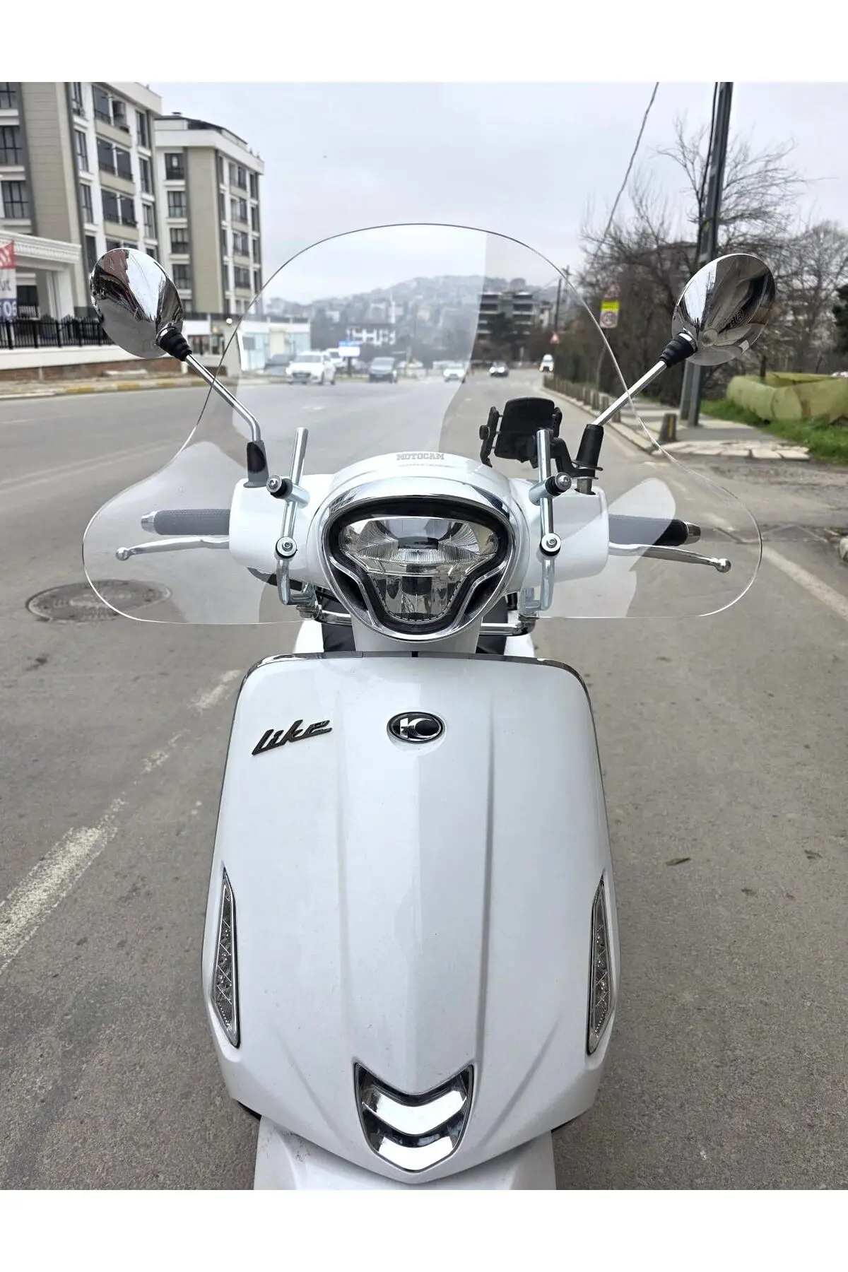 Kymco Like 125 Ön Cam 2009-2023 Model 43cm Şeffaf Renkli 4mm APARATSIZ