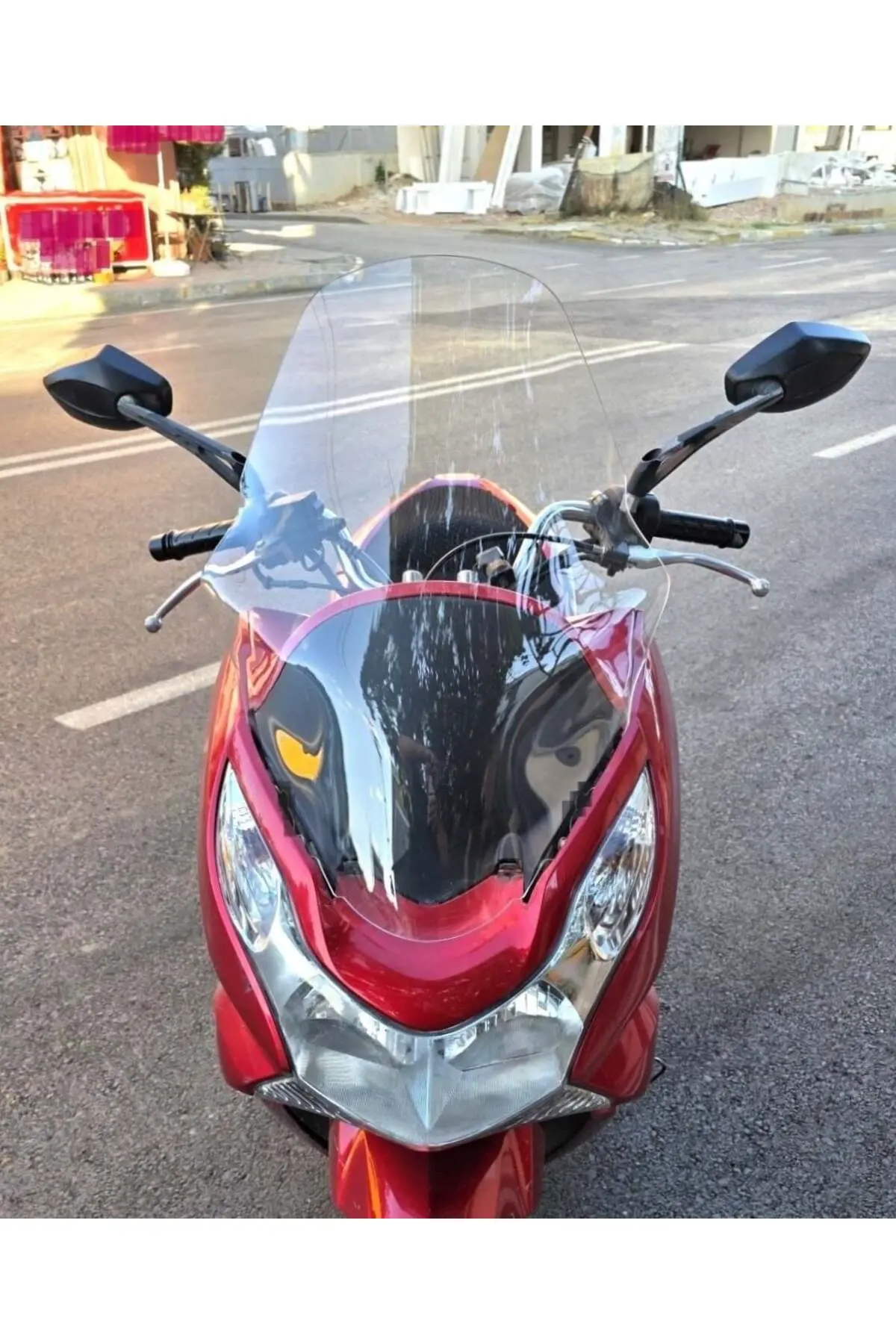 Honda PCX Ön Cam 2011-2013 Model 59cm Şeffaf Renkli ORTA BOYLU