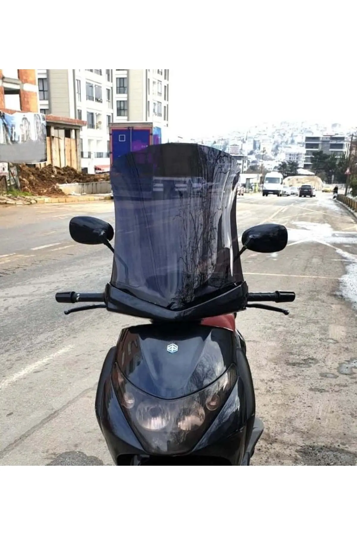 Piaggio Beverly 250 Ön Cam 2005-2007 Model 53cm Siyah Renkli 4mm UZUN