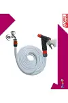 Basınçlı Düz Sulama Ve Yıkama Hortum Seti 7.5 Metre Beyaz-1