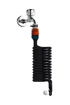 Spiral Wc Taharet Hortum Matik ve Wc Banyo Yıkama Seti Kelepçe Adaptörlü Siyah Inci 120 Cm-2