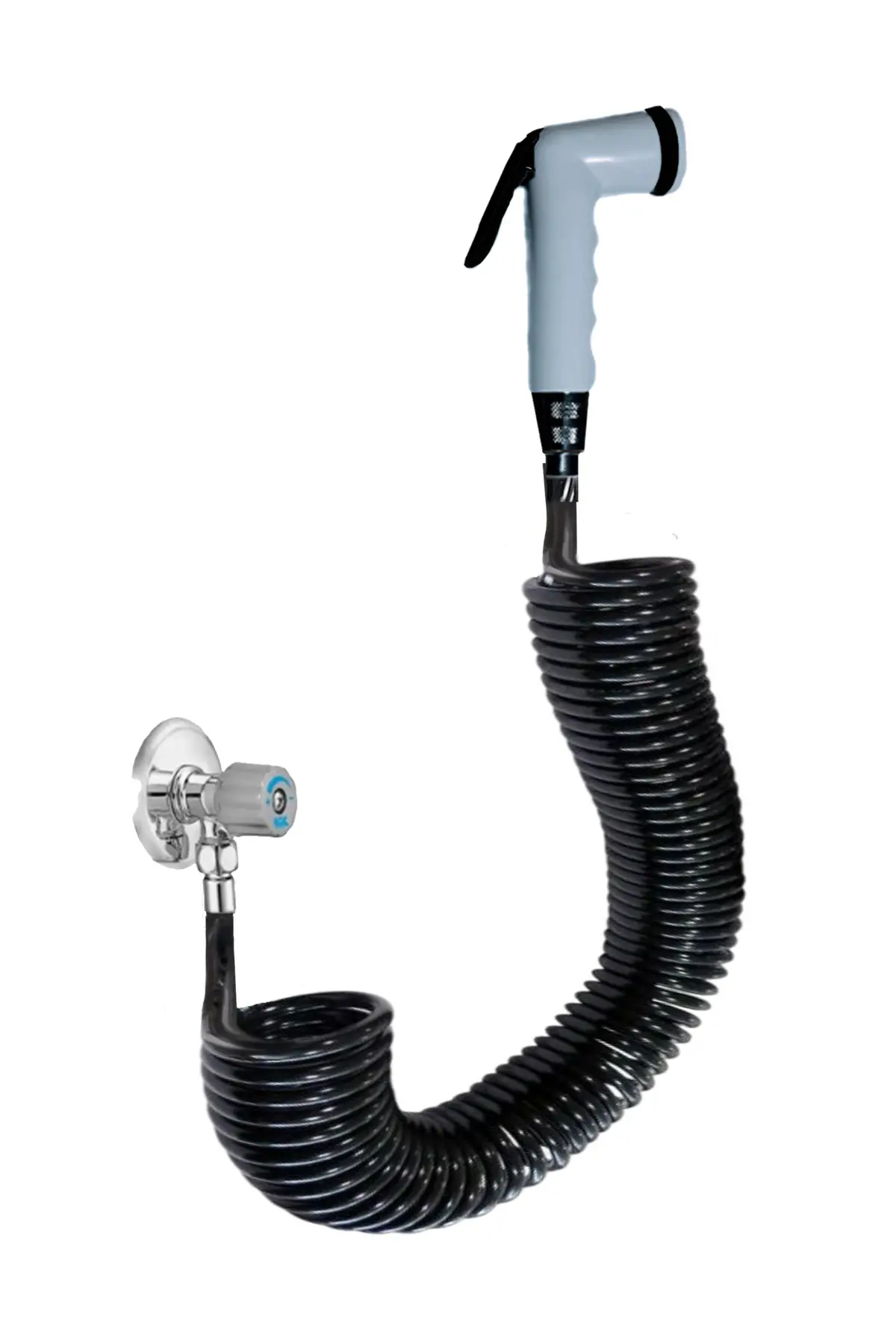 Spiral Şattaf (Bide) Başlıklı Taharet Matik 1/2 Bağlantılı Siyah Inci 250 Cm