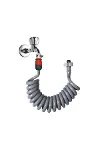 Spiral Balkon Wc Banyo Yıkama Taharet Hortumu Kelepçe Rekorlu Duvara Sabitlemeli 1.5 Metre Gri-3