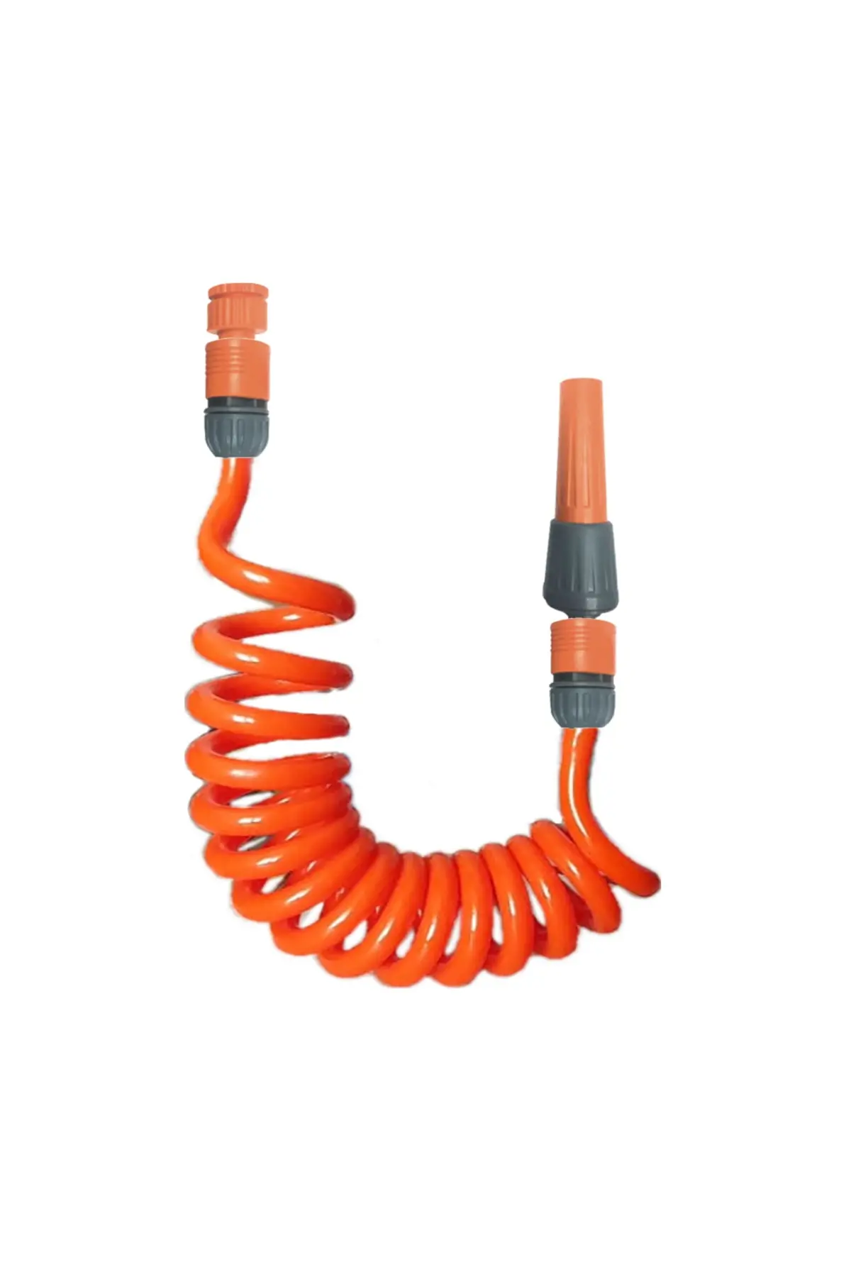 Spiral Yıkama Sulama Hortumu Ve 2 Fonksiyonlu Lans Başlıklı Set Turuncu 4 Metre