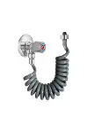Spiral 3/8 Rekor Uyumlu Taharet Hortum ve Banyo Wc Yıkama Seti GRİ 120 Cm-4