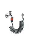 Spiral Wc Banyo Balkon Yıkama Hortum Seti Duvar Sabitlemeli 5 Metre Gri-1
