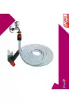 Basınçlı Düz Sulama Ve Yıkama Hortum Seti 15 Metre Beyaz-3