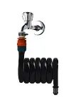 Spiral Kelepçe Adaptörlü Wc Taharet Hortum Matik ve Wc Banyo Yıkama Setleri Siyah Inci 97 -100 cm-2