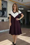 Kadın Kısa Kollu V Yakalı Kısa Modal Elbise-3