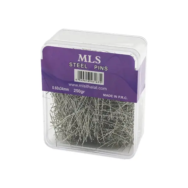 TOPLU İĞNE  0.60X34MM   250GR   ŞEFFAF MİKA KRİSTAL PLS.KUTULU AMBALAJ (4745)