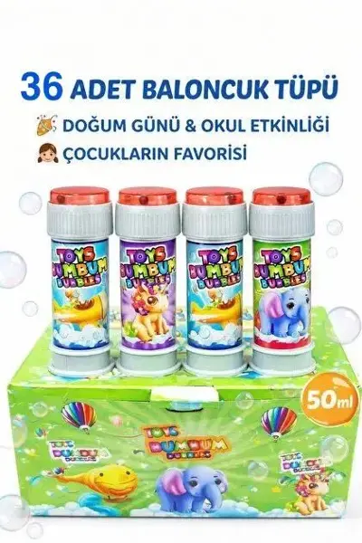 36 ADET BUMBUM BALONCUK KÖPÜK TÜPÜ (4745)