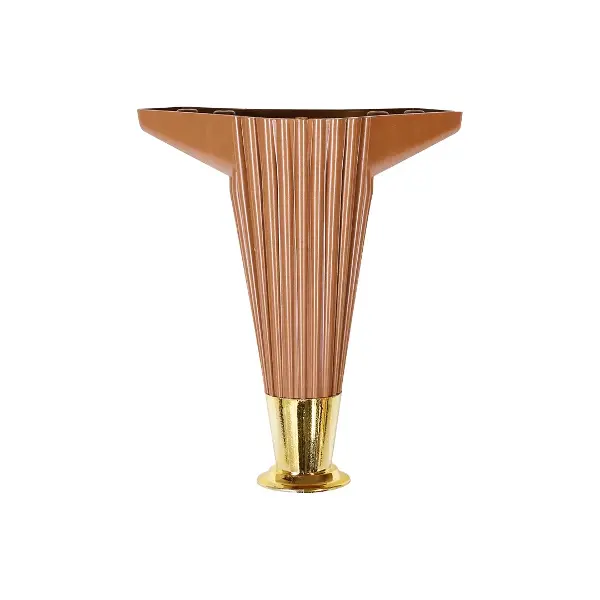 15CM - KAHVERENGİ - GOLD UÇLU  PLASTİK MOBİLYA - KOLTUK AYAK (4745)