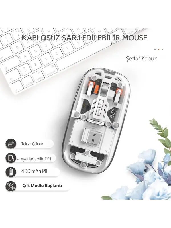 Beyaz 501 Bt+Wireless Mouse ZR1133