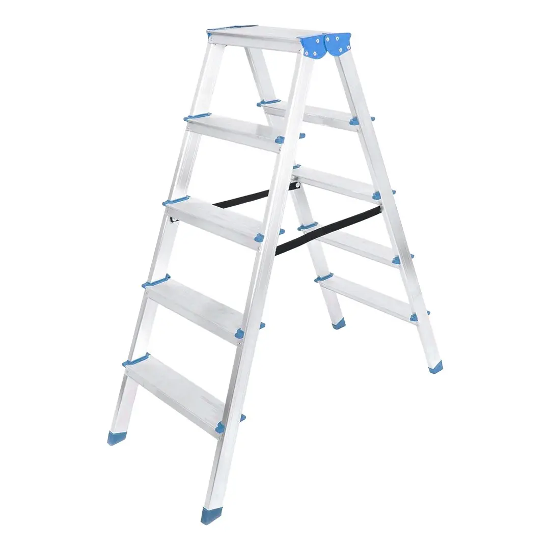 5+5 ÇİFT BASAMAKLI ALÜMİNYUM METAL MERDİVEN YÜKSEKLİK = 115CM BAŞ GENİŞLİK = 8CM (4745)