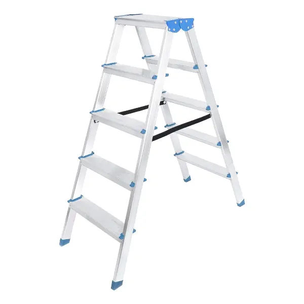 5+5 ÇİFT BASAMAKLI ALÜMİNYUM METAL MERDİVEN YÜKSEKLİK = 115CM BAŞ GENİŞLİK = 8CM (4745)