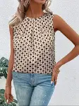 Kadın Askılı Yuvarlak Yakalı Desenli Süprem Bluz-1