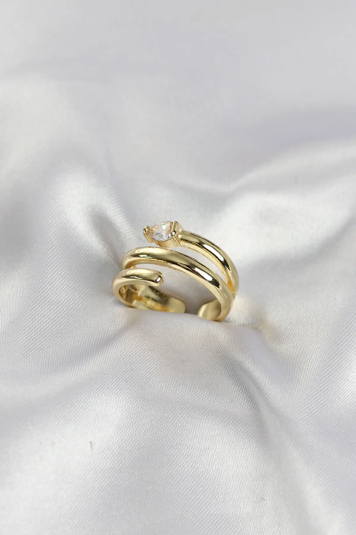 Pirinç Gold Renk Sarmal Yılan Model Kadın Yüzük TJ-BYK4197