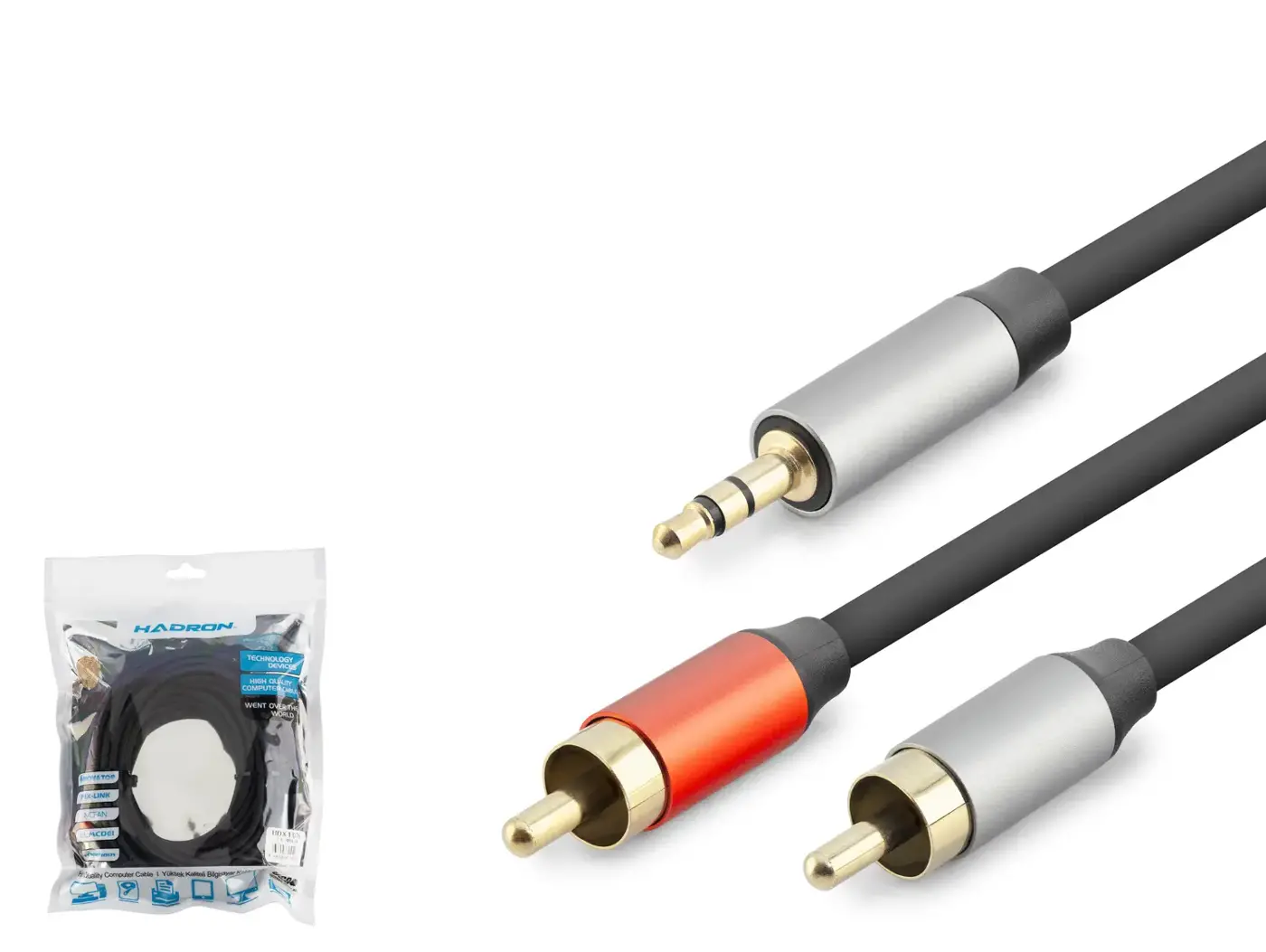 3.5 Mm To 2 Rca Ses Kablosu 10 M - Siyah HDX1076