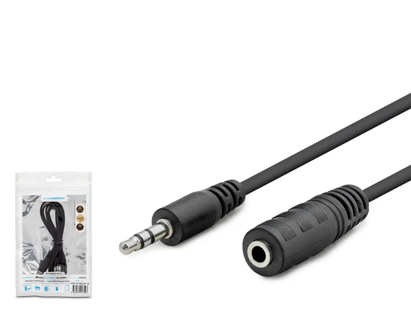 3.5 Mm Aux Uzatma Kablosu 1.2 M - Siyah HDX1004