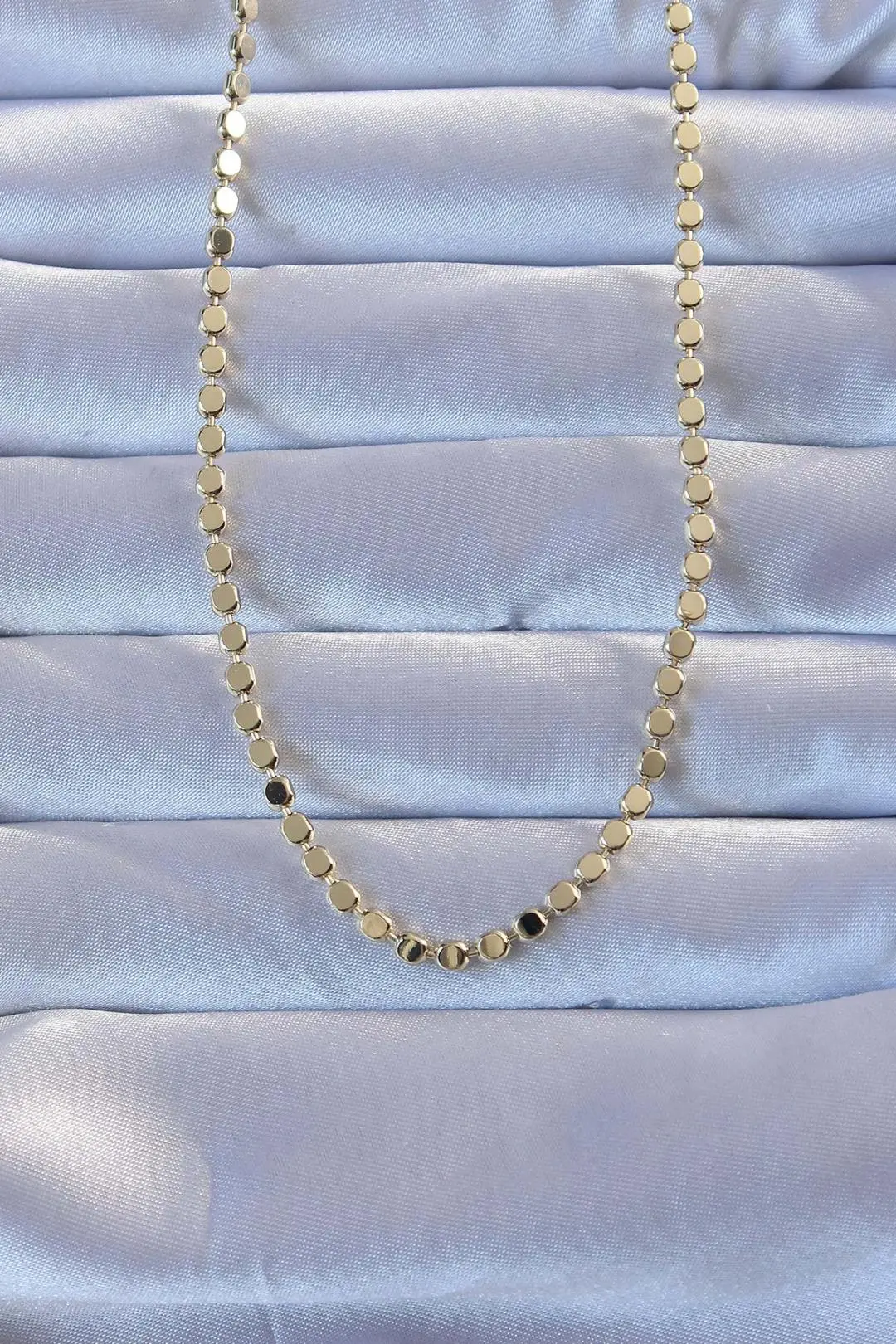 316L Çelik Gold Renk 60 cm Parçalı Ezme Kolye TJ-BKO9470