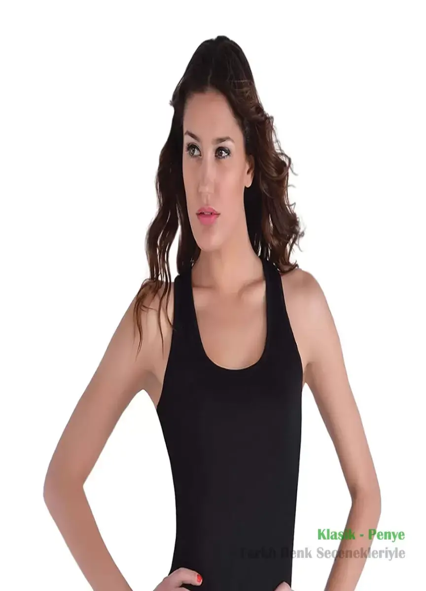 Alışveriş Meydanı Kadın Siyah Kalın Askılı Ribana Atlet