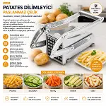 MANUEL PATATES - SEBZE DİLİMLEME MAKİNESİ  KOMPLE METAL ÜSTTEN KOLLU (4745)-2