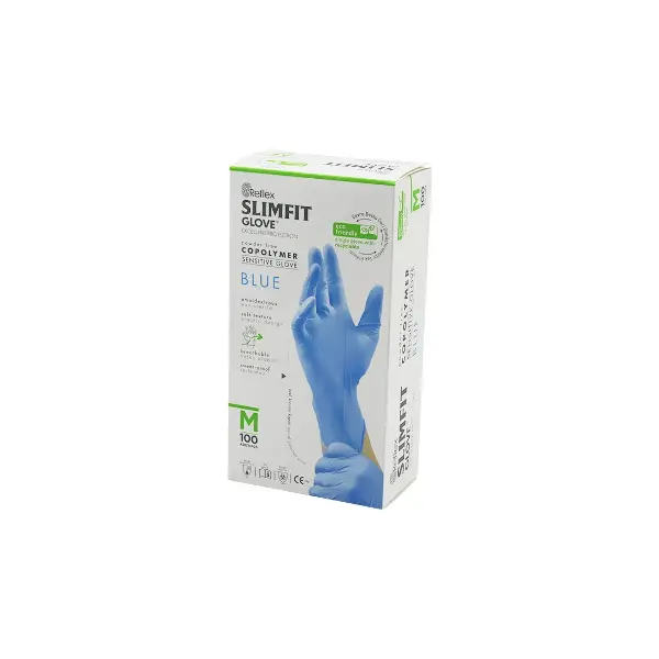 REFLEX SLİMFİT GLOVE KOD-026 M MAVİ PUDRASIZ MUAYENE ELDİVEN 100LÜ (4745)