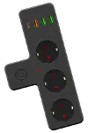 Termal Akım Korumalı 3 Adet Soket,3 Adet USB ve 1 Adet Type-C Girişli 20w Priz Model 3397 (4745)-4