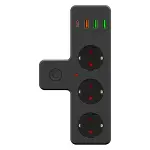 Termal Akım Korumalı 3 Adet Soket,3 Adet USB ve 1 Adet Type-C Girişli 20w Priz Model 3397 (4745)-1