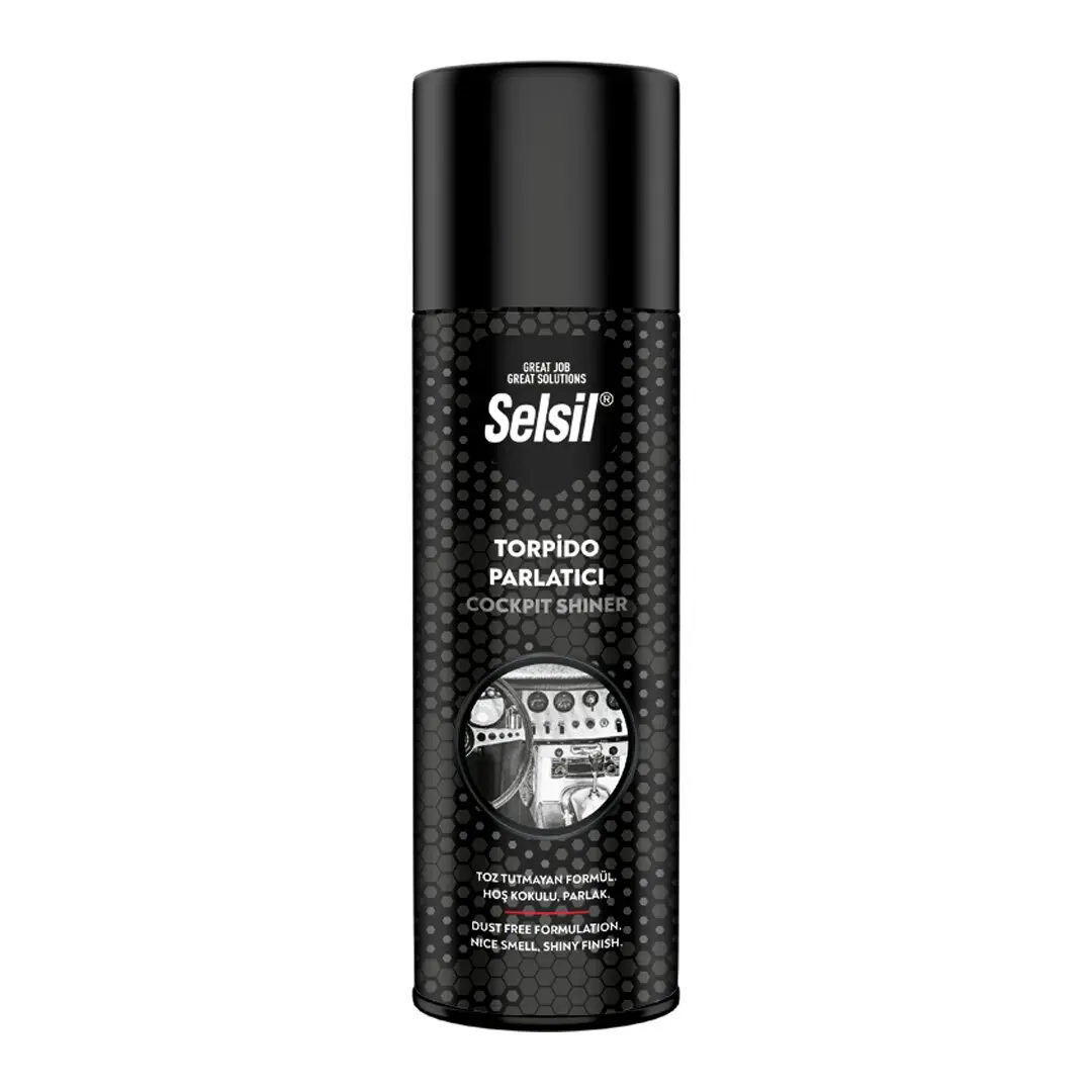 SELSİL OTO - ARAÇ TORPİDO PARLATICI SPREY 200ML HOŞ KOKULU - PARLAK - TOZ TUTMAYAN FORMÜL (4745)