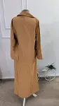 Kadın Uzun Kollu Yakalı önden Düğmeli Geniş Kesim Detaylı Uzun Elbise-6