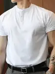 Erkek Kısa Kollu Hakim Yaka önü Düğmeli Viskon Bluz-2