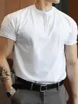 Erkek Kısa Kollu Hakim Yaka önü Düğmeli Viskon Bluz-3