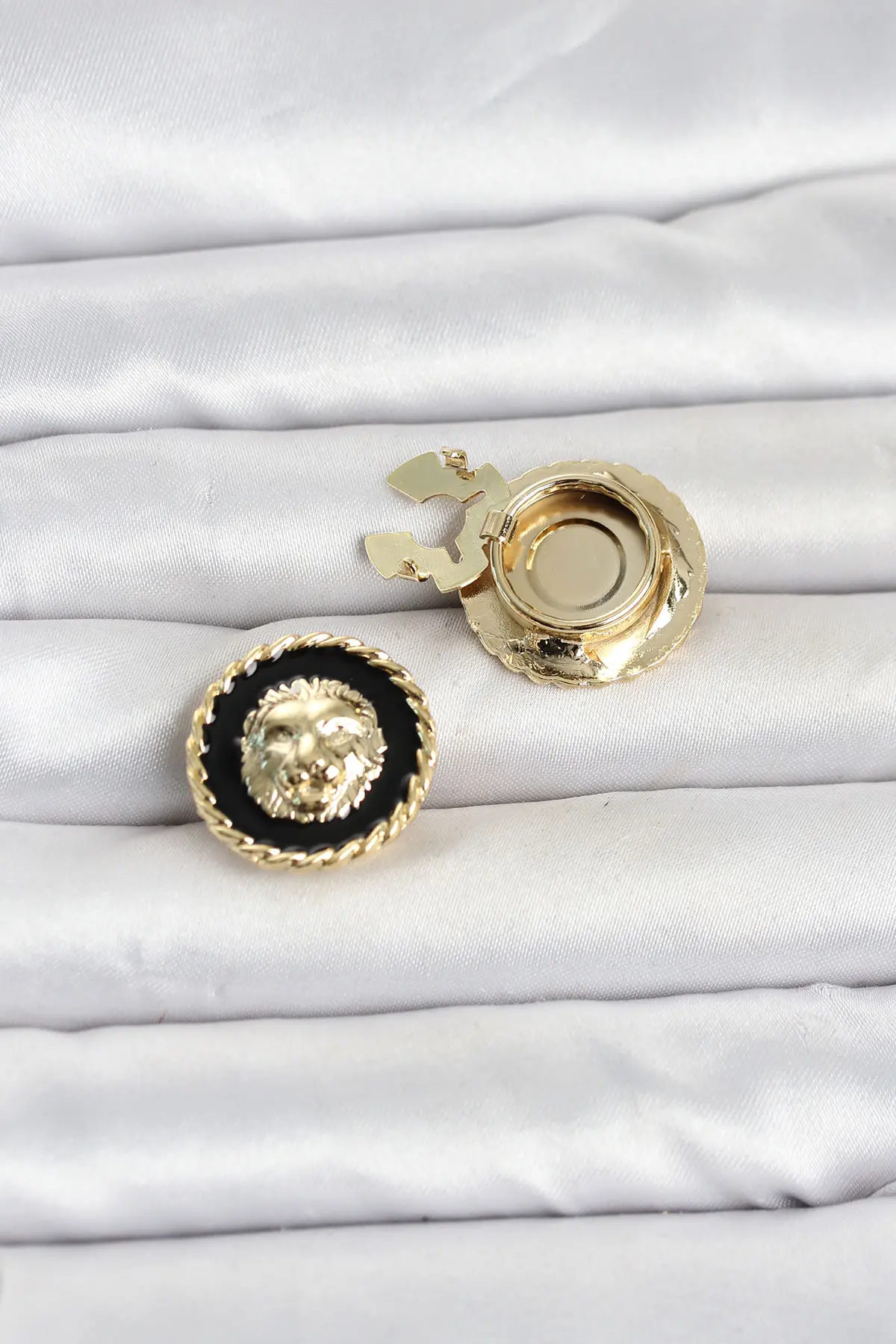 Aslan Model Gold Renk Düğme veya Manşet Broşu TJ-BR488