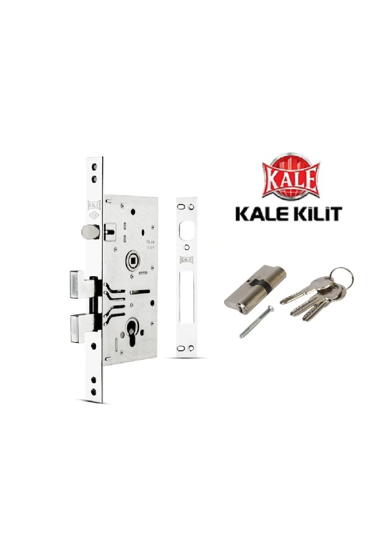 292r Champion Kancalı Monoblok Çelik Kapı Gömme Kilidi + Sn 68mm Nikel Barel 3 Anahtarlı