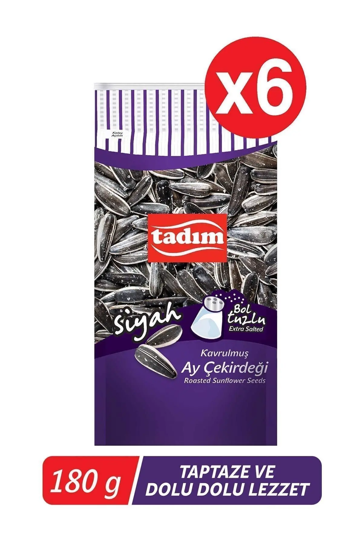 Bol Tuzlu Siyah Çekirdek 6 x 180 G