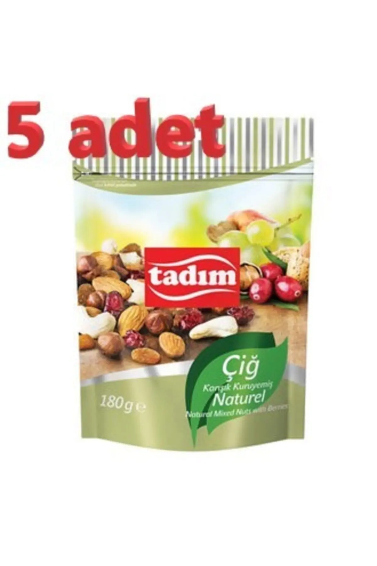 Naturel Çiğ Karışık Kuruyemiş 180 Gr X 5 Adet